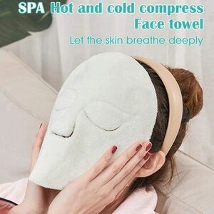 Hot Compress Face Towel Facial Sheet w/Lanyard NIP